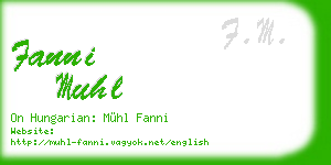 fanni muhl business card