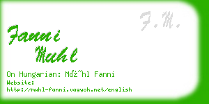 fanni muhl business card